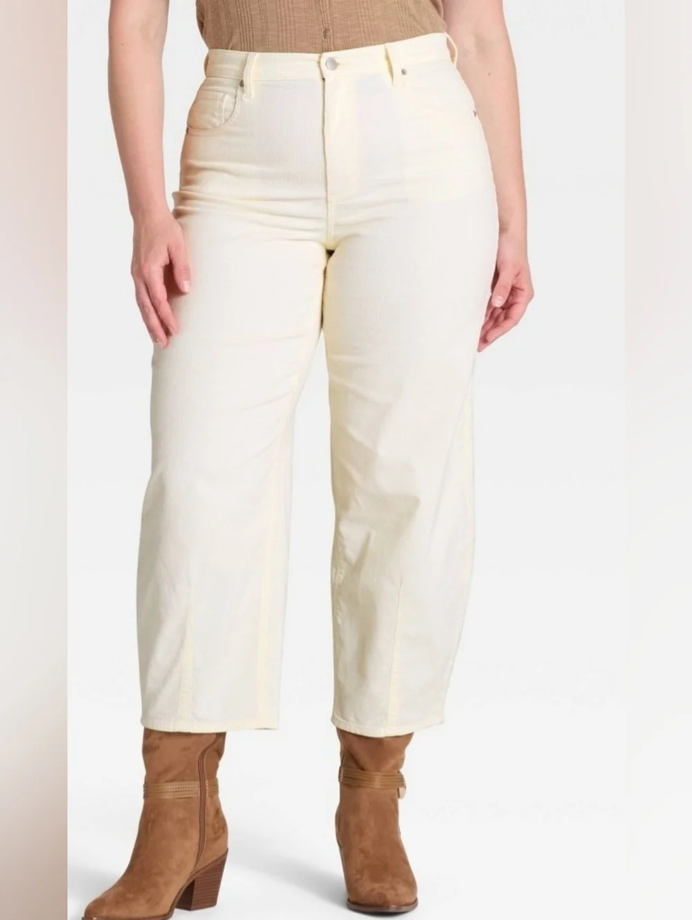 Universal Thread Cream Corduroy Wide-Leg Pants C383 - Picture 4 of 7